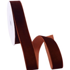 CABODYALS 2 Rolls 12M 38mm Dark Brown Velvet Ribbon Wide Soft Velvet Fabric Trims Roll Vintage Single Face Spool Ribbons for Gift Wrapping Floral Bouquets Festival Decorations Diy Crafts