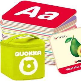 QUOKKA ABC FlashCards for Toddlers 3-5 Years - 120 Flashcards for Kids in a Bag - Alphabet Numbers Letters Preschool Activities Ages 4-8 Speech Therapy Toys 3-5 yo