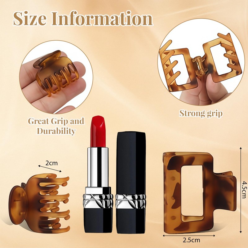 8 PCS Medium Hair Claw Clips for Women Girls, Cute