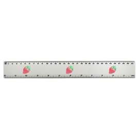 'Strawberry' 30cm (12 Inch) White Plastic Ruler (RL00077714)