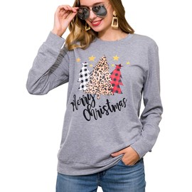 hohololo Christmas Sweatshirt Women's Christmas Jumper Merry Christmas Jumper, Grey (grey 1)