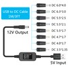 Aurorapath USB to DC Boost Converter Cable, USB 5V to