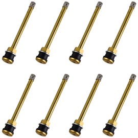 MuHize 8 Pack TR573 Brass Commercial - Upgraded 4-3/8 Valve Stems for Rim Φ.625", Replacement Truck Valve Stems