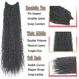Boho Island Twist Crochet Hair 18 inch Senegalese Twist Crochet Hair with Soft Curly Ends 8 Packs Pre-looped Bohemian Goddess Twist Synthetic Braids Crochet Hair for Black Women (18Inch,2#)