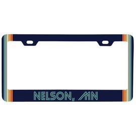 Nelson Minnesota Car Metal License Plate Frame Retro Design