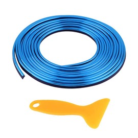 Car Interior Trim Strip Exterior Moulding Strip Decorative Line Flexible Car Interior Decoration Moulding Trim Strips 5M(Blue)
