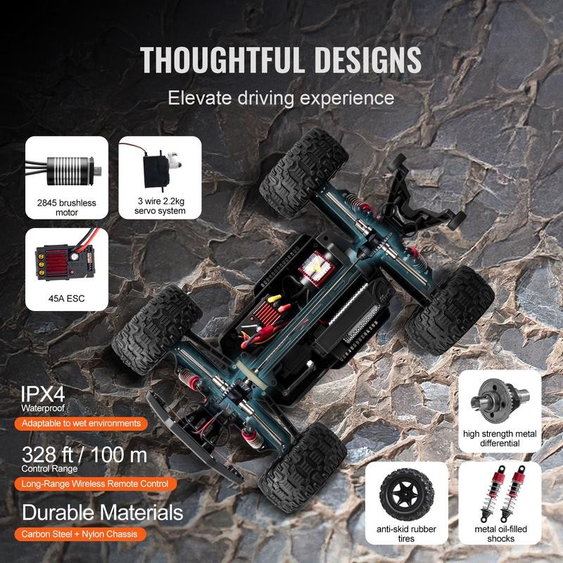 VEVOR Remote Control Car, 1:10 Scale RC Car for Kids,