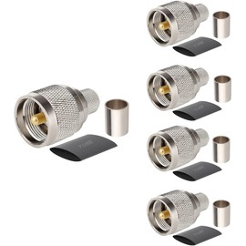 XRDS -RF PL259 Male Crimp Coax Connector, UHF PL-259 Crimp Coax Connector for LMR400/RG8/RG8U/RG213/9913/7D-FB Coax Cable