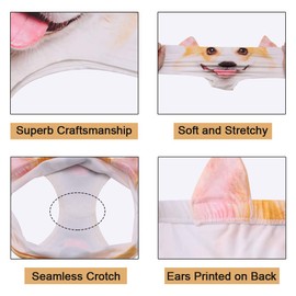 Babalet Women's 3D Funny Animal Look Underwears Sexy Naughty Briefs With Cute Ears,Corgi,M