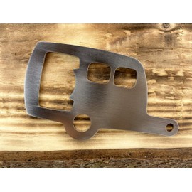 Stainless Steel Bottle Opener for Real Campers in Caravan Design/Keyring Camping