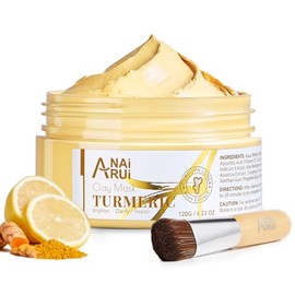 ANAI RUI Mascarilla Facial Con Vitamina C Con Cúrcuma Y Arcilla De Caolín Para Manchas Oscuras, Piel Opaca, Mascarilla Facial Para Refinar Los Poros  