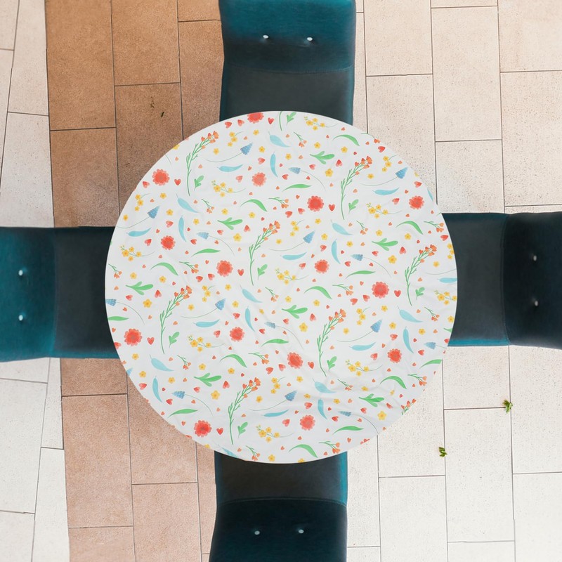 MAGICLULU Round Tablecloth Vinyl Cover for Dining Picnic Tables Scratch-Resistant