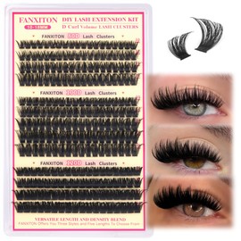 Lash Clusters Thick Wispy Lash Clusters D Curl 80D+100D+120D Eyelash Clusters 10-18mm Eye Lash Clusters Wispy Individual Lashes Waterproof Volume Clusters Eyelash Extensions by FANXITON
