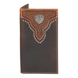 ARIAT Western Wallet Mens Rodeo Basketweave Sunburst Brown A3553402, Brown, One Size