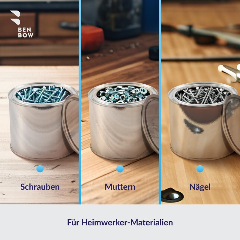 BenBow Tinplate Box 4 x 500 ml with Push In