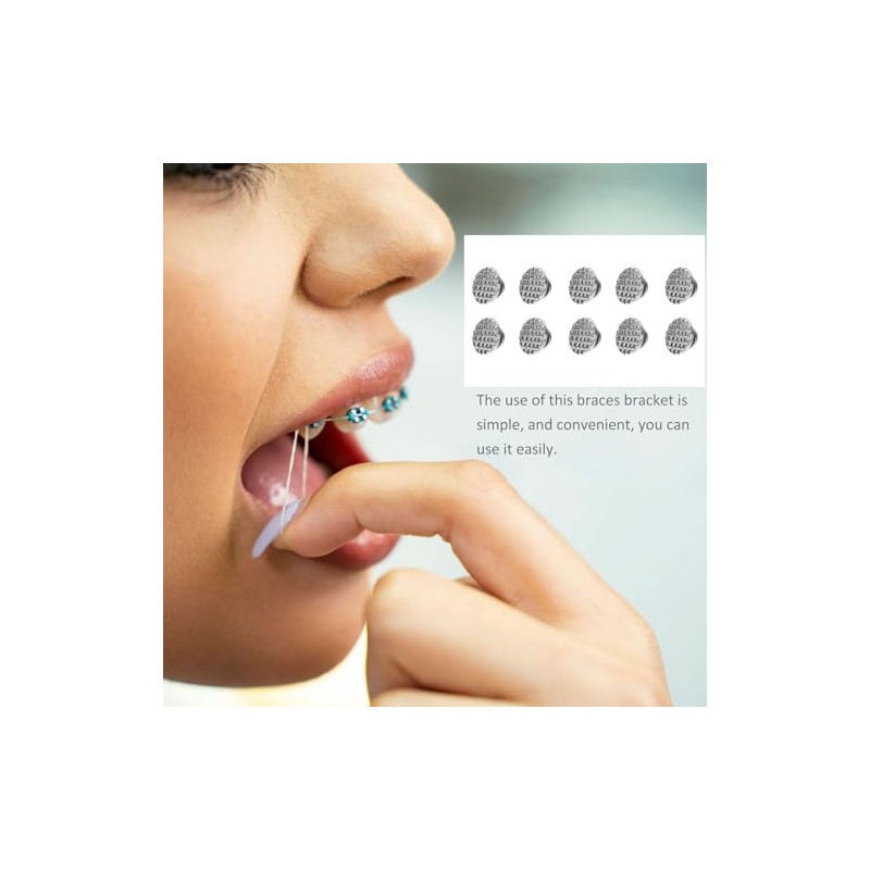 Healifty 30 botones linguales de ortodoncia dental con base redonda