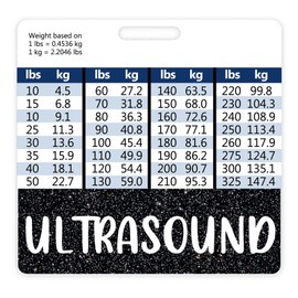 Plifal Ultrasound Badge Buddy Card Holder Nursing Accessories Black Horizontal ID Name Identification Tags Nurse Work W Height & Weight Conversion Charts