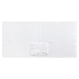 Olympus H-1123 Sashiko Flower Dish Towel, Cloth Pack, Japanese "Nagomi" Hari Turtle Shell (White)