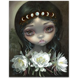 Strangeling Queen of the Night Blooms Colorful Spiritual Magical Surreal Mysterious Gothic Artist Jasmine Becket-Griffith Painting Art Book Poster Artwork Decor With Realism Fantasy Fairytales