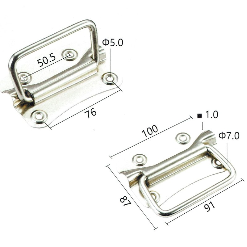 ingdaum® Crate Drop Handle (Pack of 2) Crate Handle, Folding