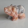 HLbshi Hand Carved Mixed Gemstone Crystal Bear Figurine Animal Carving