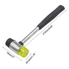 Luomorgo Dual Head Nylon Rubber Hammer Soft Mallet Leather Working Hammer for Jewelry, Leather Crafts (30mm/1.18 inch)