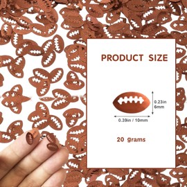 Auiremrti 20 g Rugby Shape Glitter Sequins, Rugby Ball Confetti for Party, Makeup and DIY Crafts, Versatile Use for Body, Face, Nail Art, Decoration