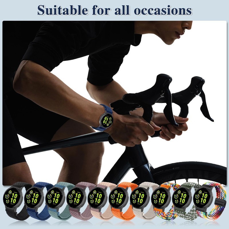 VanHooc 20mm Nylon Band for Garmin Forerunner 70/170 Atlantic Blue