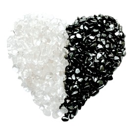 Steinfixx® - Charging Stones Hematite and Rock Crystal or Amethyst I Gemstones I Healing Stones I Jewellery Making Tumbled Stones Chakra Stones (Bergkristall-Hematite, 400 g)