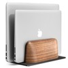 UPERGO Vertical Laptop Stand, Dual Slot Wooden Laptop Holder Vertical