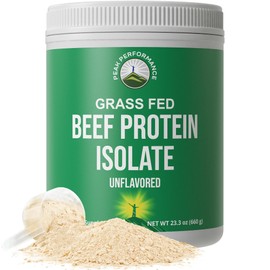 Grass Fed Beef Protein Powder - Lactose Free Great Tasting Beef Protein Isolate. Complete Animal Based Non Dairy Paleo Carnivore Supplement for Prime Muscle Building. No Whey. Unflavored
