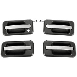 Kojem 4Pcs Exterior Door Handles Set Compatible with 2003-2009 Hummer H2 Base Replacement for 25845866 25845867 25845865 25845864 HU1310101 FDH010176 HU1521101 HU1520101 Plastic Black & Silver