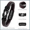 Brown Braided Leather Bracelets for Men, Engraved Bracelets Father’s Day