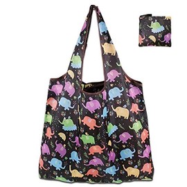 Extra Large Reusable Foldable Ladies Shopping Bag Eco Tote Handbag Fold Away Shopper Bag UK (Elephants)