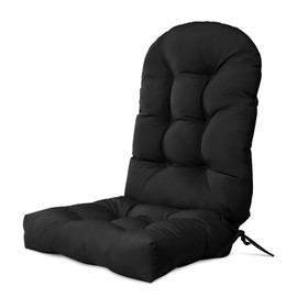 RULAER Adirondack Chair Cushion,Non-Slip Rocking Chair Cushion,44×19×4 Ince Patio with Ties Back,Waterproof Seat Cushion (Black)
