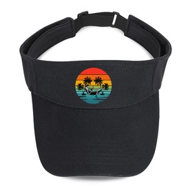 Cool Skull Sunset Beach Visors for Women Black Running Visor for Men Stylish Comfortable UV Protection Summer Beach Hat Adjustable Tennis Visor Hats for Women Empty Top Ball Caps Fit Sport