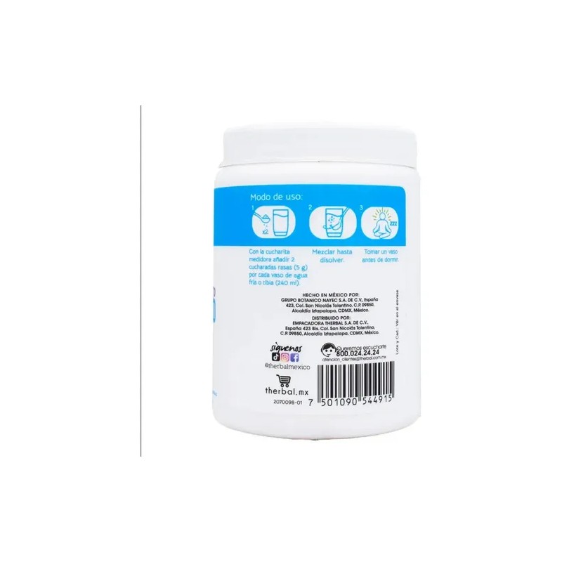 Suplemento Polvo Therbal Suplementos Magnesio Sabor Agregado 160g