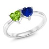 Gem Stone King 925 Sterling Silver Double Heart Shape Green