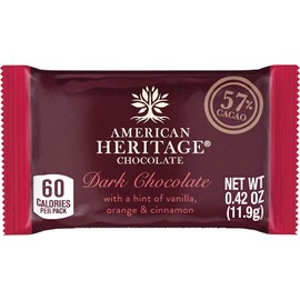 American Heritage Chocolate - 36 Artisanal Tasting Squares - 57% Cacao Dark Chocolate with a Hint of Vanilla, Orange, and Cinnamon