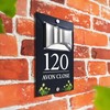 Custom Signs Solar Illuminated Modern Anthracite House Number Sign 24cm