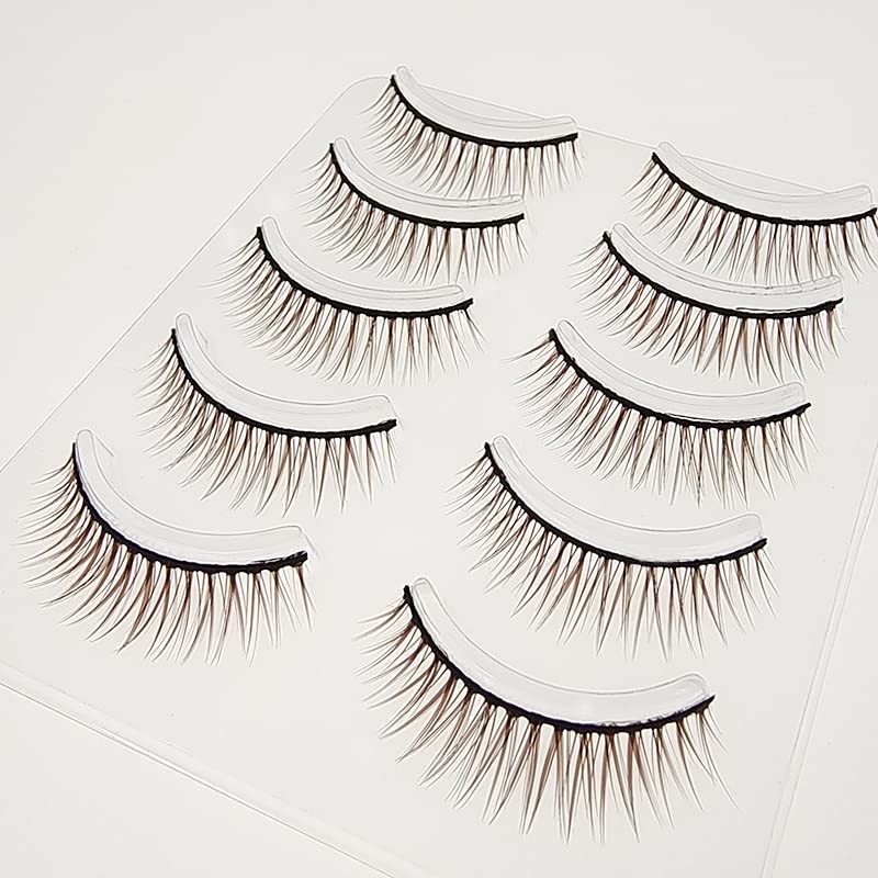D-ONE Natural False Eyelashes, 5 Pairs (A04, Super Natural Nude