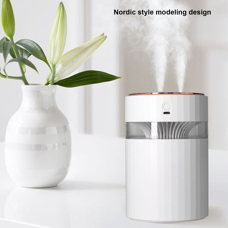 Humidifier Large Capacity Portable 900ml Mute Double Spray Design Desktop