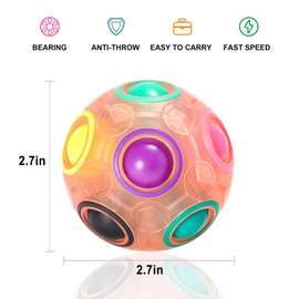 Vdealen Rainbow Ball Set Magic Puzzle Ball Fidget Ball Game Fun Stress Relief Skill Games Educational Toy Thinking Sports Ball Toy Puzzle Game for Children, Teens & Adults