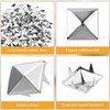 500Pcs Square Pyramid Studs for Clothing - 4/6/8/10/12mm Silver Metal