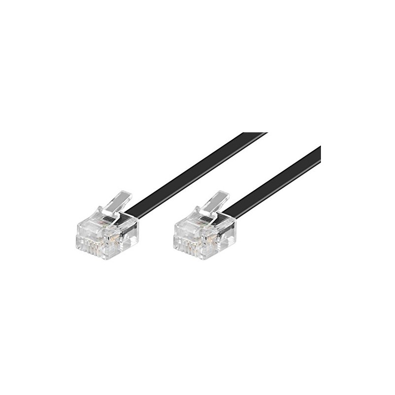 Wentronic Modular Cable 2x RJ11 Connectors 4-Way Coated Black 6m