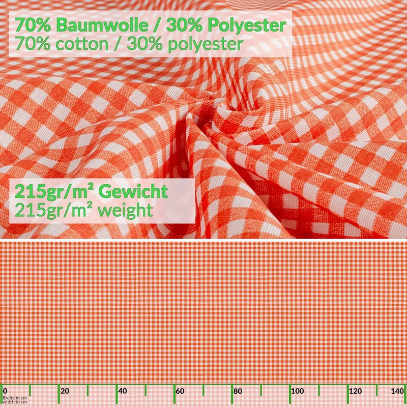 Fabric Tablecloth Washable Table Linen Tablecloth Cotton Polyester Vichy Red