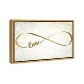 The Oliver Gal Artist Co. Typography Wall Art Canvas Prints 'Sparkle Love Quotes and Sayings Home Décor, 15" x 10", Gold Frame