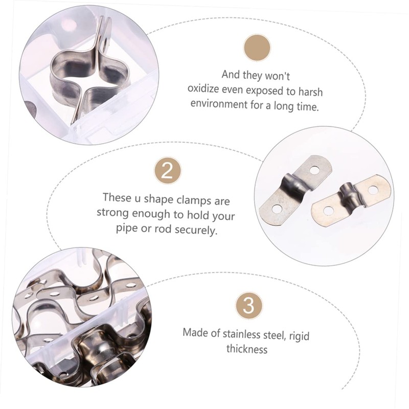 COHEALI 66 Pcs Bracket Pipe Strap Clamp Tension Clips for