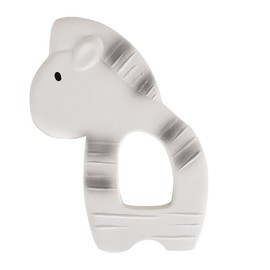 Tikiri 8591505 Rubber Teether Zebra Teething Aid Natural Rubber for Babies from 0+ Months White