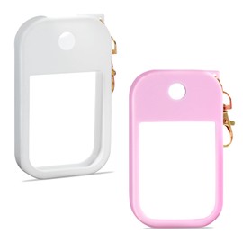 2Pcs Soft-Touch Silicone Case Compatible with Touchland Hand Sanitizer Spray 1FL OZ/30ML, Portable and Protective Case with Metal Keychain, Easily Coordinate with Bags and Belt